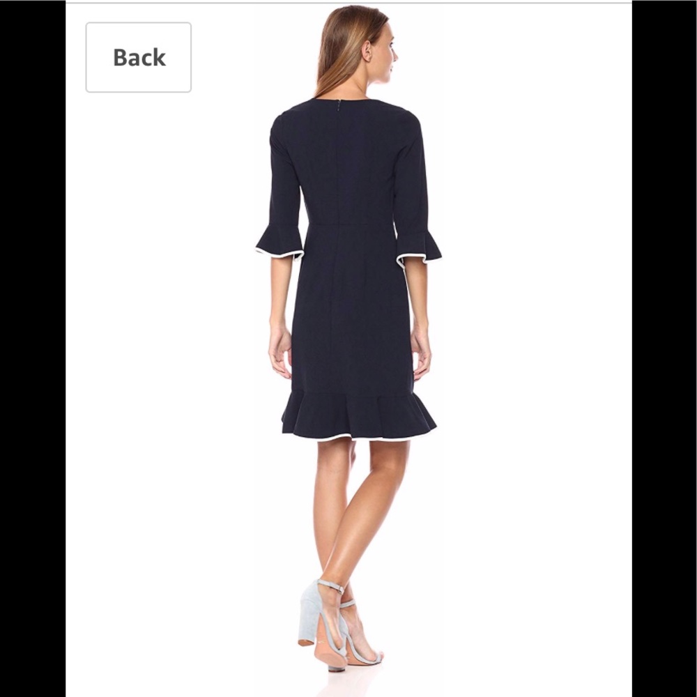 Nanette Lepore 3/4 Sleeve Flounce dark navy,NWT - Picture 2 of 2